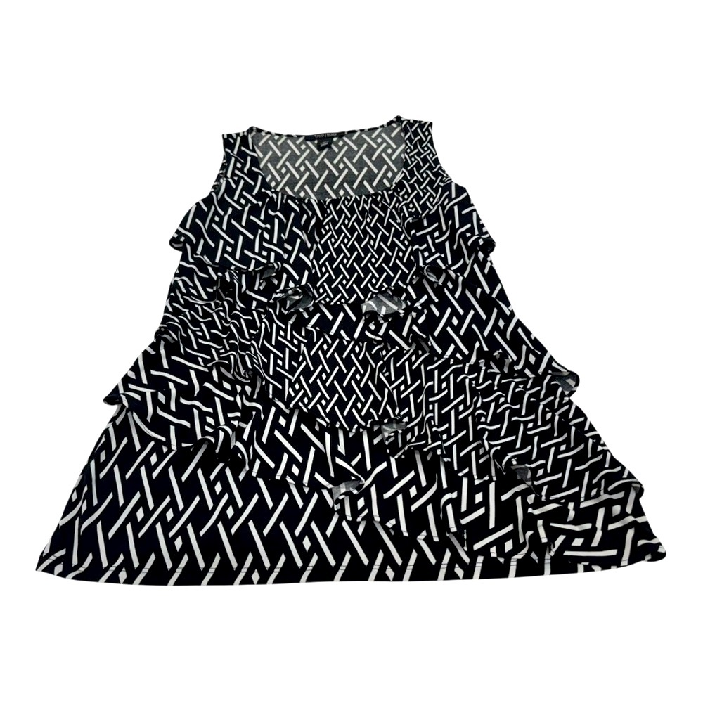 White House Black Market Monochrome Geometric Blouse
